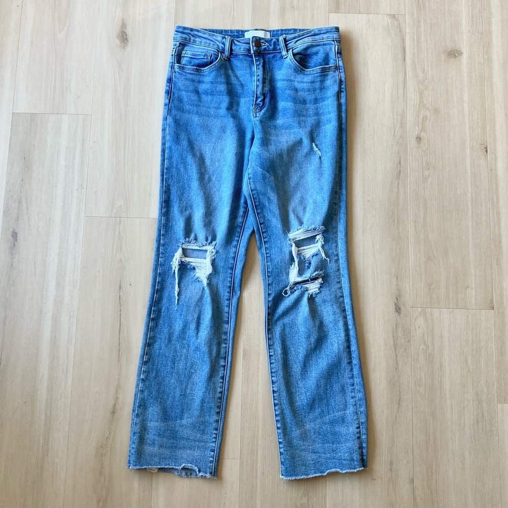VERVET BY FLYING MONKEY Blue Straight Leg Jeans